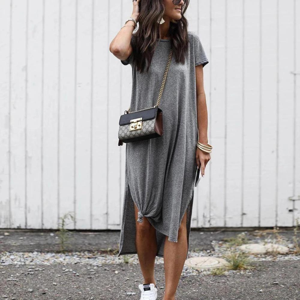 Count on me grey maxi dress