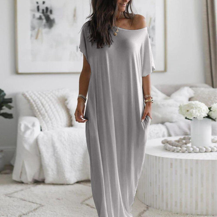 Count on Me Light grey maxi dress