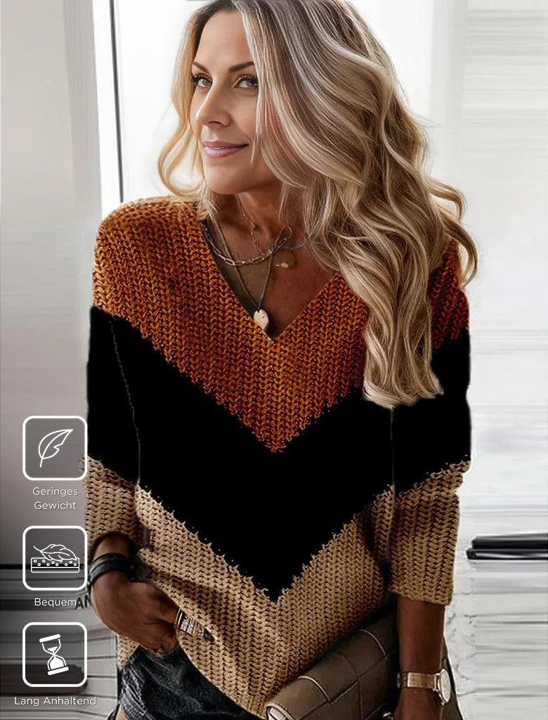 Autumn chevron knit sweater