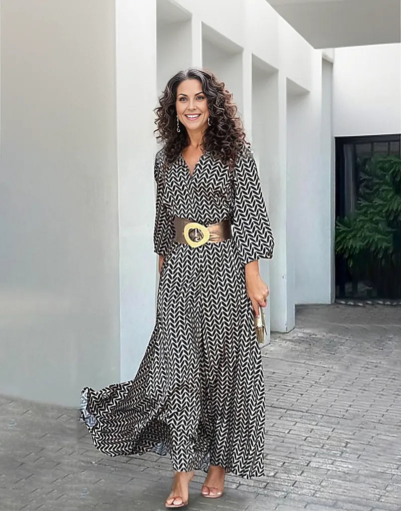 Unique maxi dress with long sleeves