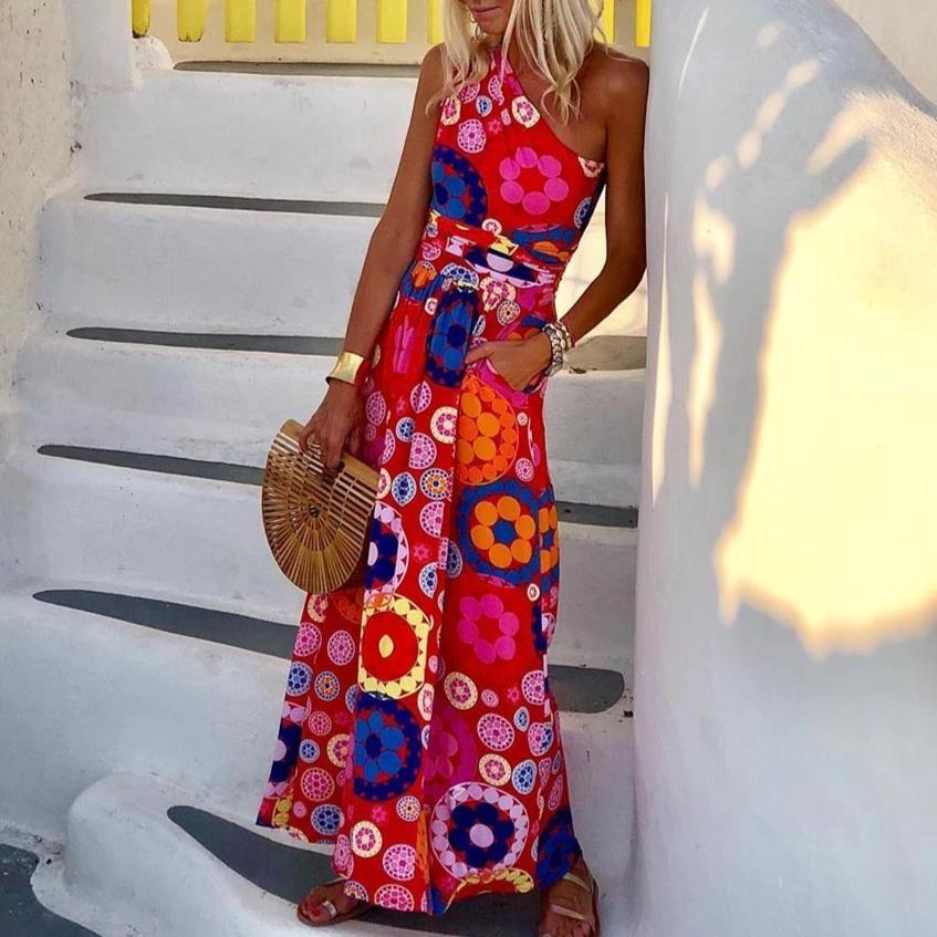 Made to Play One Shoulder Printed Maxi Dress