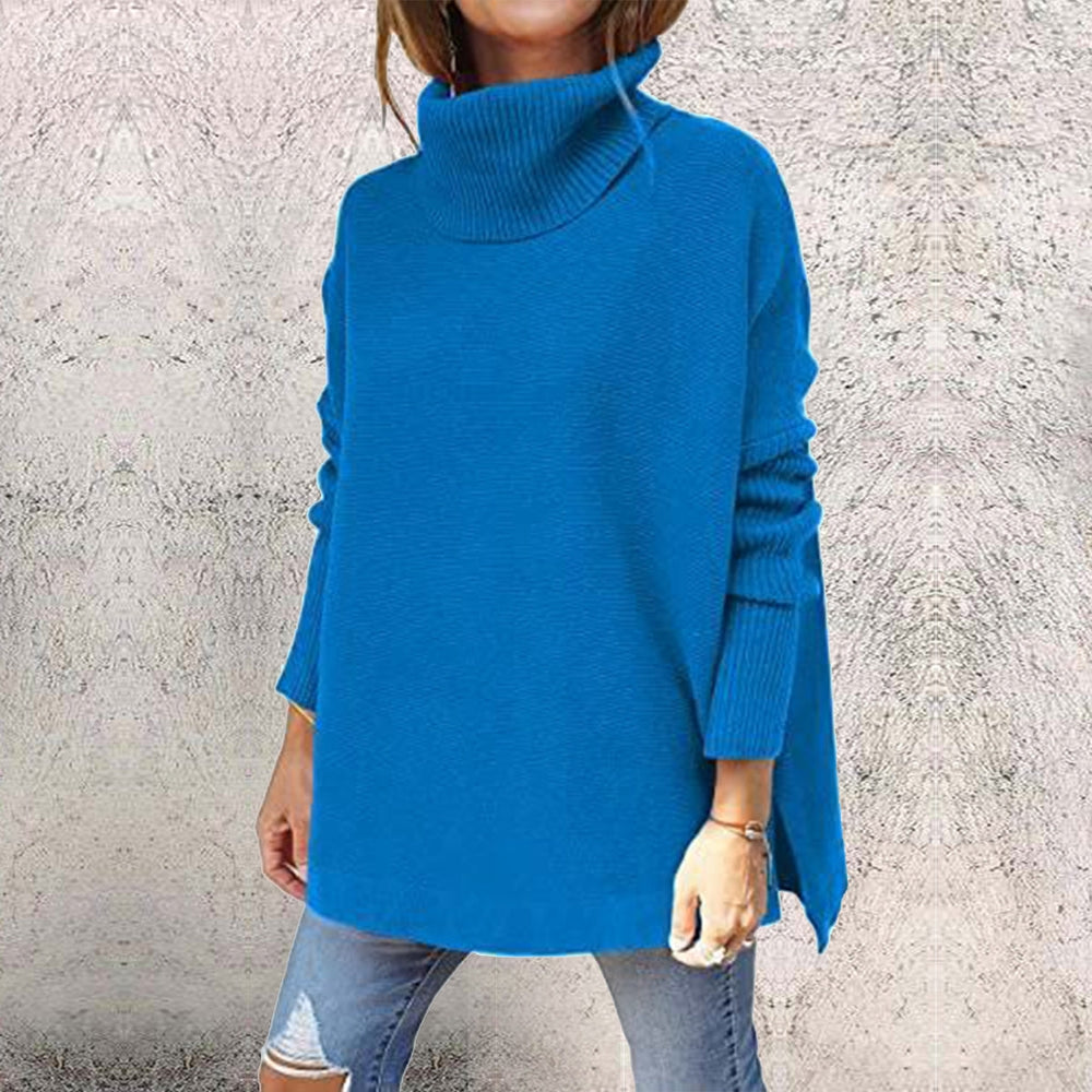 Blue monochrome high neck sweater