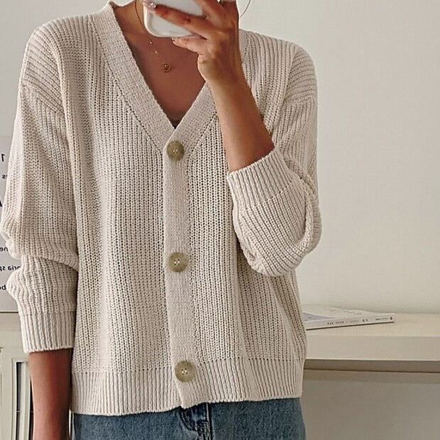 Solid long sleeve cardigan