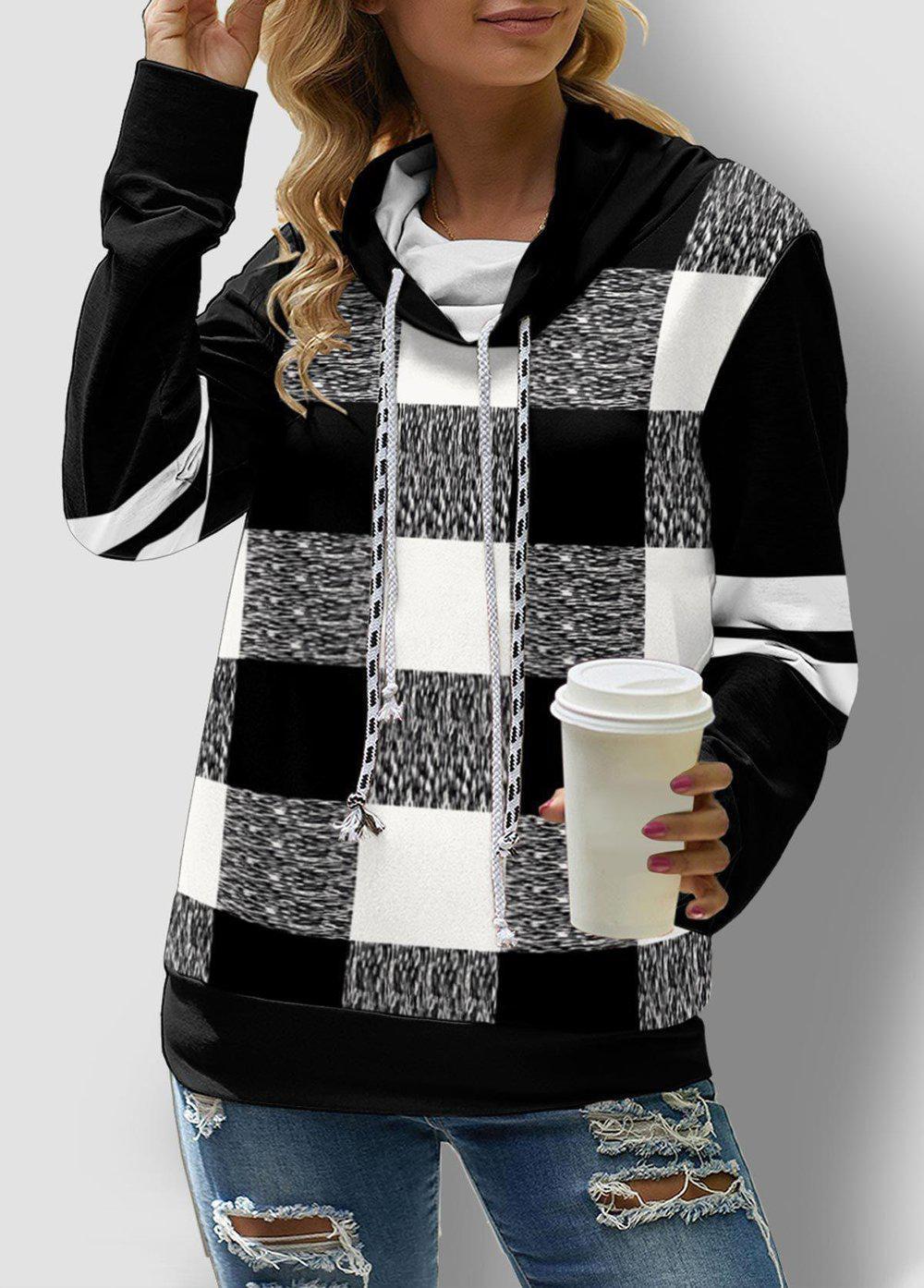 Black and white chessboard hoodie