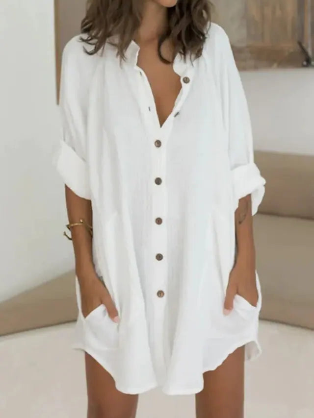 Lively Charm Enchanting shirt dress with oversize cut