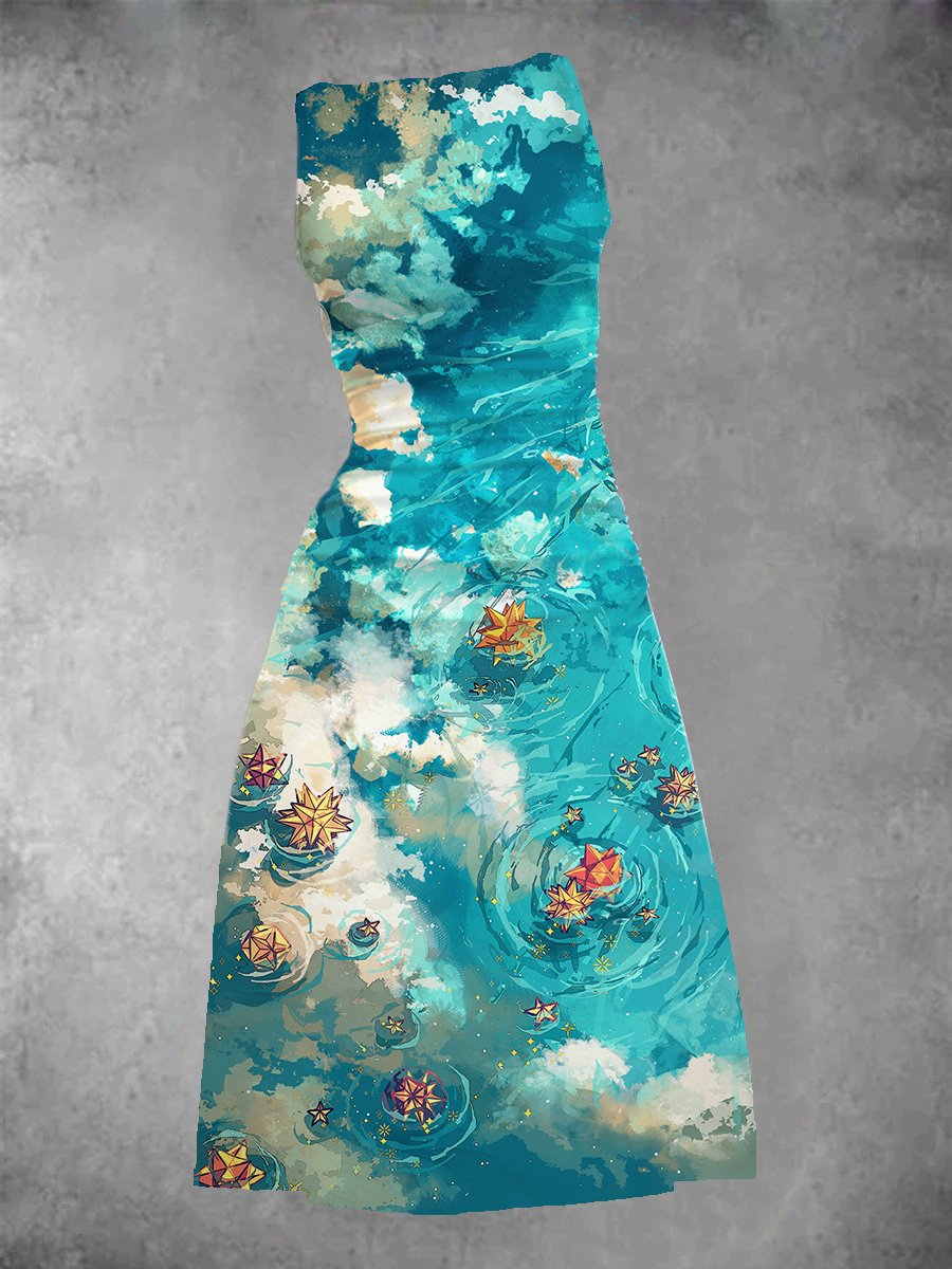 After the stars fell maxi dress for women with print