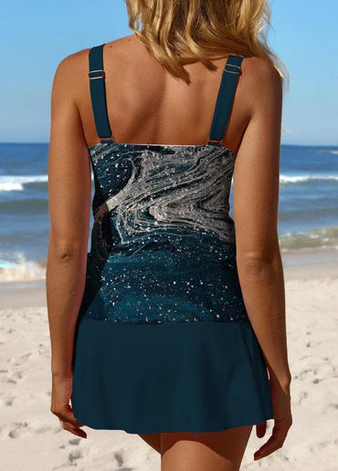 Dreamy Navy Sleeveless Straps Swimwear