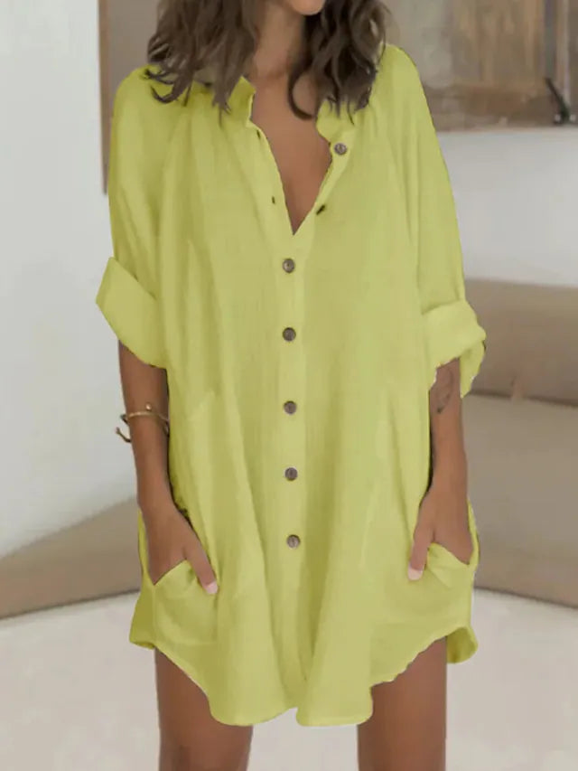 Lively Charm Enchanting shirt dress with oversize cut