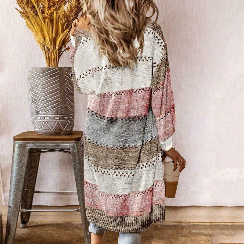 Celestial Reverie Striped Casual Cardigan