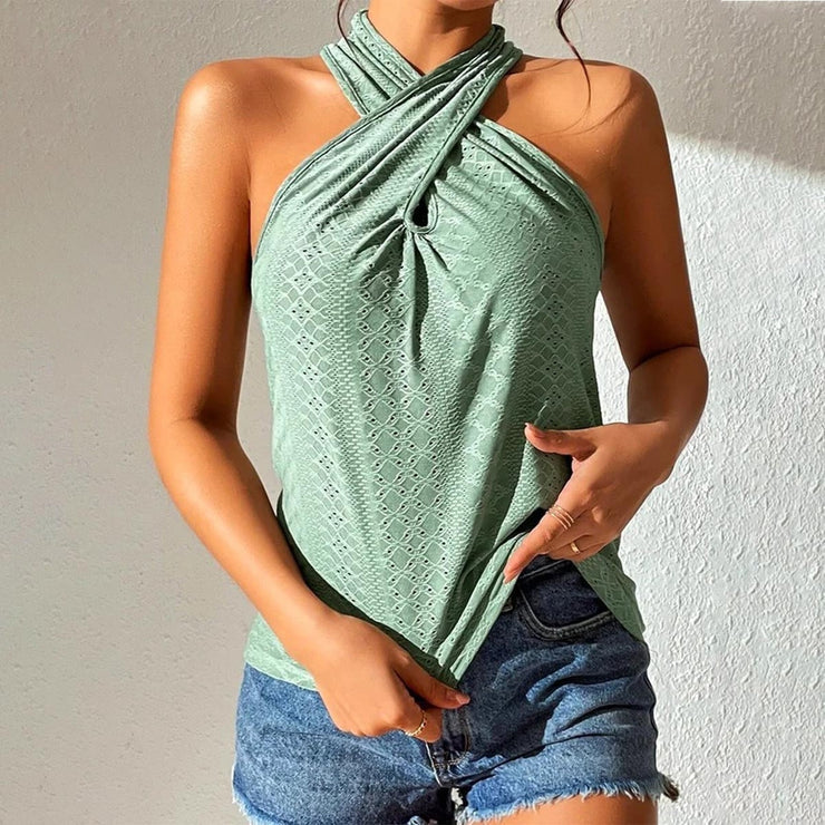 Green sleeveless top