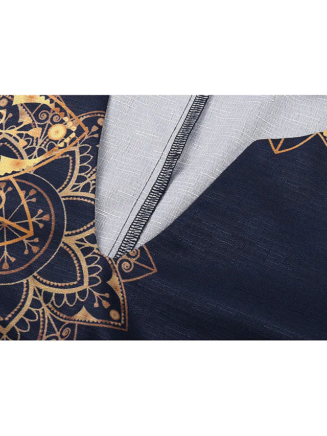 Golden Midnight Stunning dress in navy blue with golden design pattern